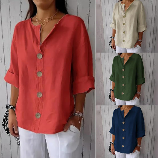 【S-4XL】👚Lehká dámská blůza na knoflíky