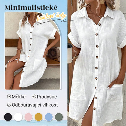 💝Dámské minimalistické košilové šaty