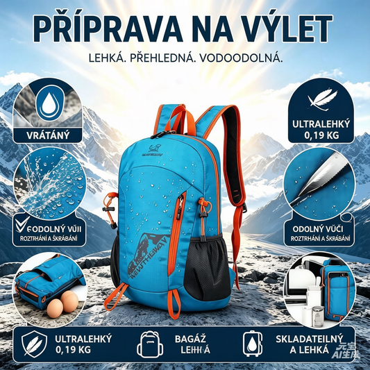 ⛰️Skládací, voděodolný kempingový batoh