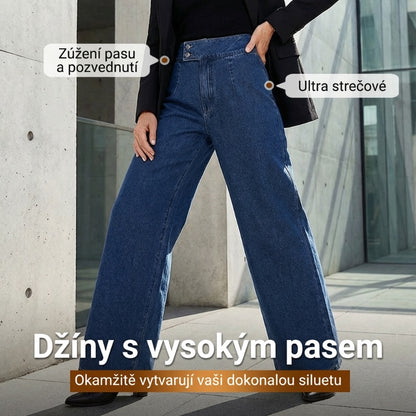 🔥Dámské džíny s vysokým pasem a širokými nohavicemi