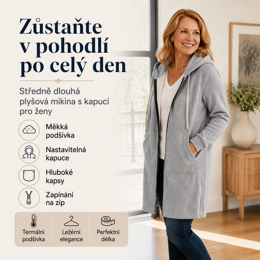 Dámská dlouhá mikina s kapucí