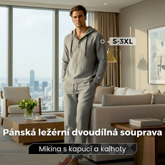 💥Pánská volná mikina s kapucí a kalhoty, 2dílná sada