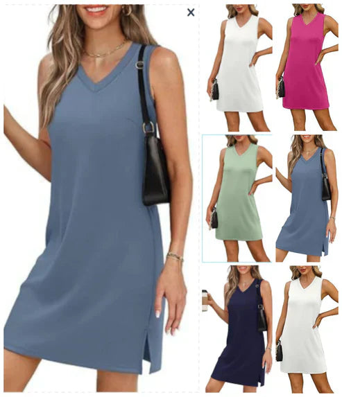 👗  Dámské mini šaty se špičatým výstřihem