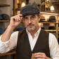 Unisex vintage prošpiněný plochý klobouk beret