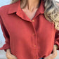 💕 Stylová jednobarevná dámská košile Button-Up
