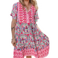 Boho prázdninové šaty s výstřihem do V