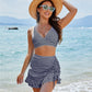 👙Vysoký pas bikiny sety dámské bříško kontrola Gingham
