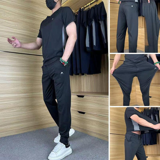 🌴Léto Speciální nabídky❄️Pánské ležérní sportovní kalhoty s krátkým rukávem (2dílná sada)