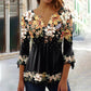 Dámské elegantní květinové tisk V-Neck Top