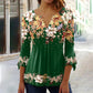 Dámské elegantní květinové tisk V-Neck Top