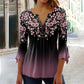 Dámské elegantní květinové tisk V-Neck Top