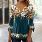 Dámské elegantní květinové tisk V-Neck Top