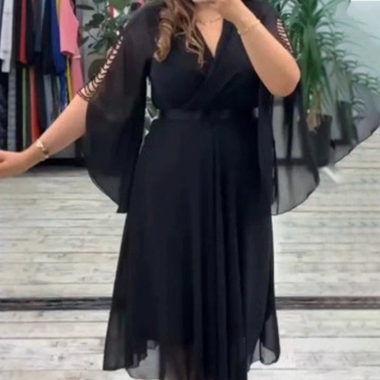 Dámské elegantní šaty s výstřihem do V