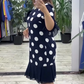 💃【S-3XL】Dámské Šaty s Puntíky a Plisovaným Patchworkem
