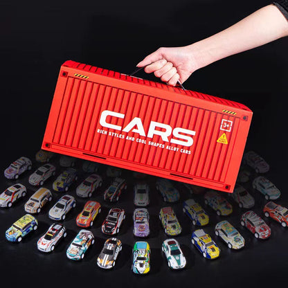 🚗 48 mini autíček s vestavěnou garážovou sadou