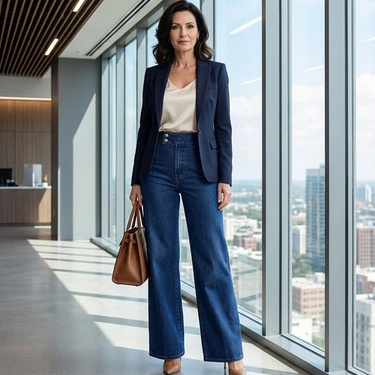 🔥Dámské džíny s vysokým pasem a širokými nohavicemi