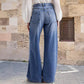 👖 Dámské vintage džíny s vysokým pasem a širokými nohavicemi