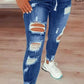 👖 Dámské Skinny Napnuté Roztrhané Farmářské Kalhoty