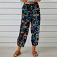 Vintage Květinové Vysoké Derezis Jogger Kalhoty