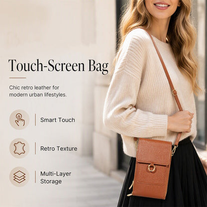 Protikrádežová crossbody taška na telefon s dotykovým displejem