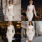 Dámské šaty bodycon s falešným výstřihem a síťovinou