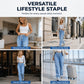 👖 Nastavitelný pas, lichotivý široký střih | Dámské džíny na stahování