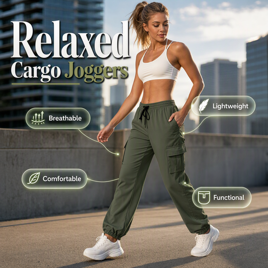 👖 Více kapes, snadný pohyb každý den | Dámské volné cargo joggers