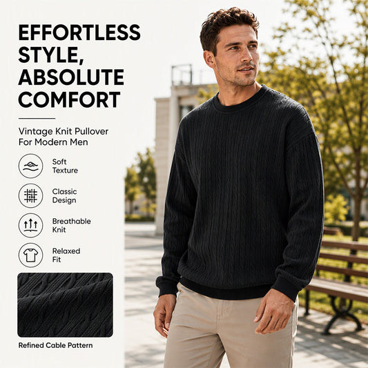 Pánská pletená mikina s kulatým výstřihem