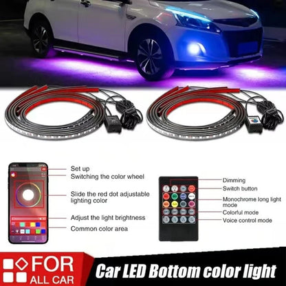 2023 Podvozek automobilu Flexibilní RGB vodotěsné LED páskové osvětlení (4PCS)